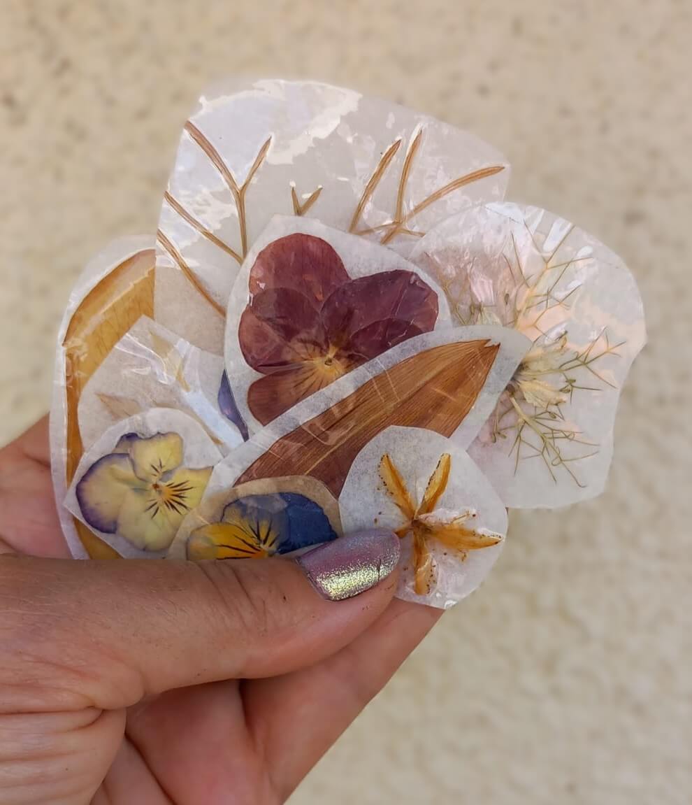 Autocollant de fleur séchée
